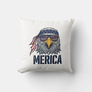 Retro Patriottische Adelaar Merica T-shirt Ontwerp Kussen