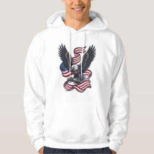 Retro Patriottische Adelaar Vector T-shirt Ontwerp