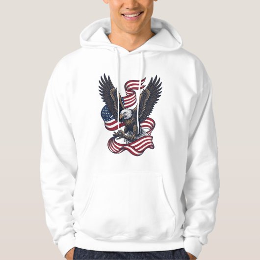 Retro Patriottische Adelaar Vector T-shirt Ontwerp (Voorkant)
