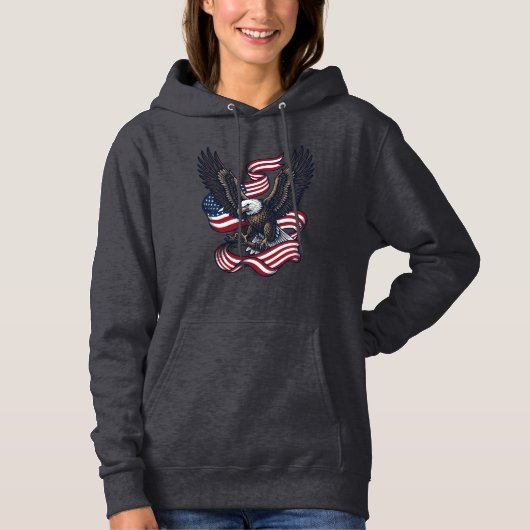 Retro Patriottische Adelaar Vector T-shirt Ontwerp (Voorkant)