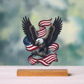 Retro Patriottische Adelaar Vector T-shirt Ontwerp Acryl Bord (Neutraal)