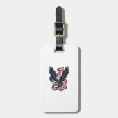 Retro Patriottische Adelaar Vector T-shirt Ontwerp Bagagelabel (Voorkant verticaal)
