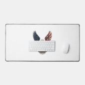 Retro Patriottische Adelaar Vector T-shirt Ontwerp Bureaumat (Keyboard & Muis)