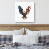 Retro Patriottische Adelaar Vector T-shirt Ontwerp Canvas Afdruk (Insitu (Slaapkamer))