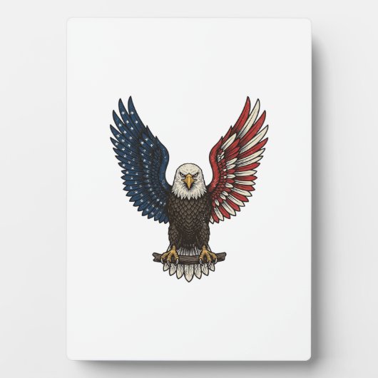 Retro Patriottische Adelaar Vector T-shirt Ontwerp Fotoplaat (voorkant)
