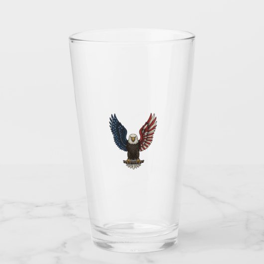 Retro Patriottische Adelaar Vector T-shirt Ontwerp Glas (Voorkant)
