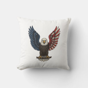 Retro Patriottische Adelaar Vector T-shirt Ontwerp Kussen