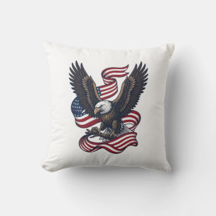 Retro Patriottische Adelaar Vector T-shirt Ontwerp Kussen