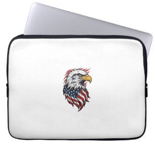 Retro Patriottische Adelaar Vector T-shirt Ontwerp Laptop Sleeve