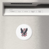 Retro Patriottische Adelaar Vector T-shirt Ontwerp Magneet (Insitu (Vaatwasser))