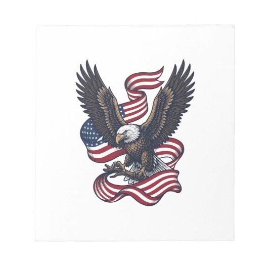 Retro Patriottische Adelaar Vector T-shirt Ontwerp Notitieblok (Voorkant)