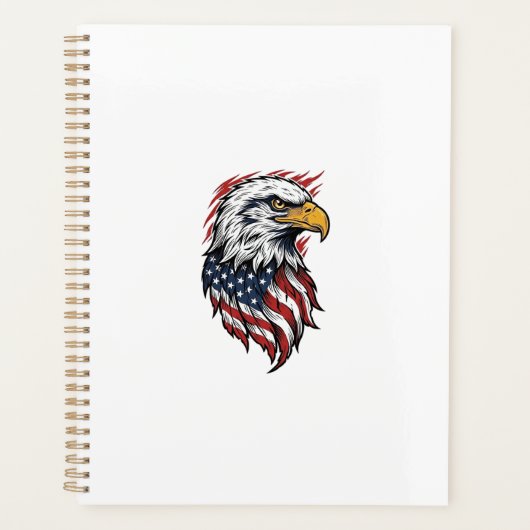 Retro Patriottische Adelaar Vector T-shirt Ontwerp Planner (Voorkant)