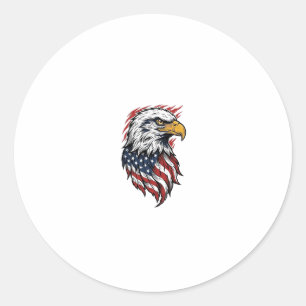 Retro Patriottische Adelaar Vector T-shirt Ontwerp Ronde Sticker