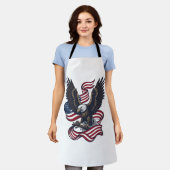 Retro Patriottische Adelaar Vector T-shirt Ontwerp Schort (Gedragen)