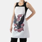 Retro Patriottische Adelaar Vector T-shirt Ontwerp Schort (Insitu)