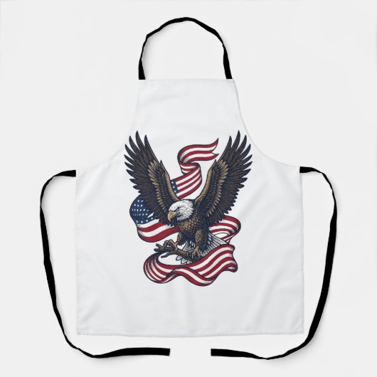 Retro Patriottische Adelaar Vector T-shirt Ontwerp Schort (Voorkant)