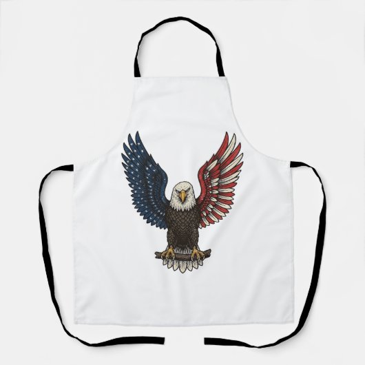 Retro Patriottische Adelaar Vector T-shirt Ontwerp Schort (Voorkant)