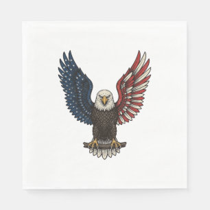 Retro Patriottische Adelaar Vector T-shirt Ontwerp Servet