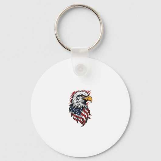 Retro Patriottische Adelaar Vector T-shirt Ontwerp Sleutelhanger (Voorkant)