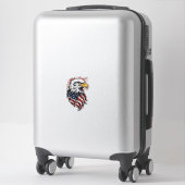 Retro Patriottische Adelaar Vector T-shirt Ontwerp Sticker (Koffer)