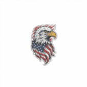Retro Patriottische Adelaar Vector T-shirt Ontwerp Sticker (Voorkant)