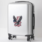 Retro Patriottische Adelaar Vector T-shirt Ontwerp Sticker (Koffer)