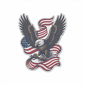 Retro Patriottische Adelaar Vector T-shirt Ontwerp Sticker (Voorkant)