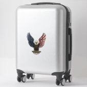 Retro Patriottische Adelaar Vector T-shirt Ontwerp Sticker (Koffer)