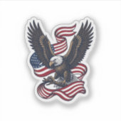 Retro Patriottische Adelaar Vector T-shirt Ontwerp Sticker (Voorkant)