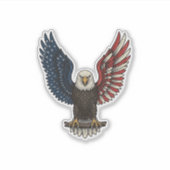 Retro Patriottische Adelaar Vector T-shirt Ontwerp Sticker (Voorkant)
