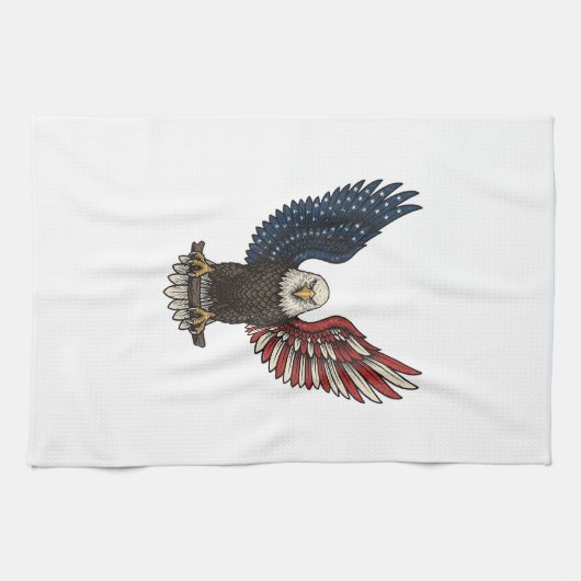 Retro Patriottische Adelaar Vector T-shirt Ontwerp Theedoek (Horizontaal)