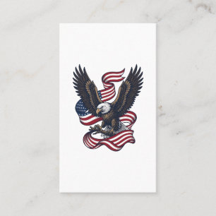 Retro Patriottische Adelaar Vector T-shirt Ontwerp Visitekaartje