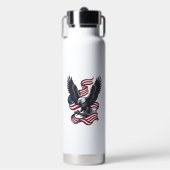 Retro Patriottische Adelaar Vector T-shirt Ontwerp Waterfles (Voorkant)
