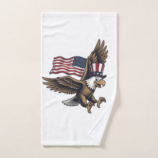 Retro Patriottische Adelaar Vlag Shirt Ontwerp_1 Handdoek