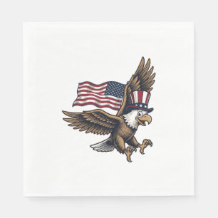 Retro Patriottische Adelaar Vlag Shirt Ontwerp_1 Servet