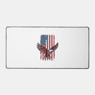 Retro Patriottische Adelaar Vlag T-shirt Ontwerp_1 Bureaumat