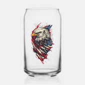 Retro Patriottische Amerikaanse Adelaar 4 juli Blikvorm Glas (Voorkant)