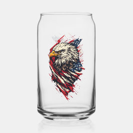 Retro Patriottische Amerikaanse Adelaar 4 juli  Blikvorm Glas
