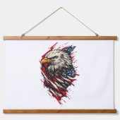 Retro Patriottische Amerikaanse Adelaar 4 juli Hangend Wandkleed (Voorkant)