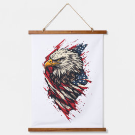 Retro Patriottische Amerikaanse Adelaar 4 juli  Hangend Wandkleed