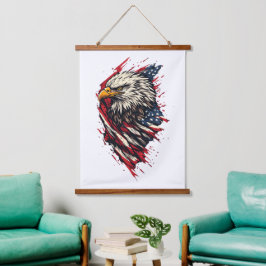 Retro Patriottische Amerikaanse Adelaar 4 juli  Hangend Wandkleed