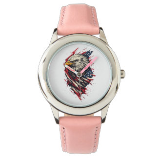 Retro Patriottische Amerikaanse Adelaar 4 juli Horloge