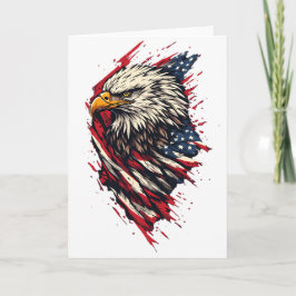 Retro Patriottische Amerikaanse Adelaar 4 juli  Kaart