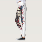 Retro Patriottische Amerikaanse Adelaar 4 juli Leggings (Links)