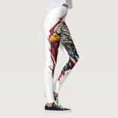 Retro Patriottische Amerikaanse Adelaar 4 juli Leggings (Rechts)