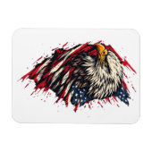 Retro Patriottische Amerikaanse Adelaar 4 juli Magneet (Horizontaal)