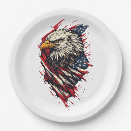 Retro Patriottische Amerikaanse Adelaar 4 juli  Papieren Bordje