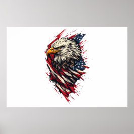 Retro Patriottische Amerikaanse Adelaar 4 juli  Poster