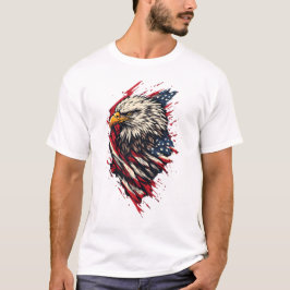 Retro Patriottische Amerikaanse Adelaar 4 juli  T-shirt