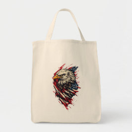 Retro Patriottische Amerikaanse Adelaar 4 juli  Tote Bag